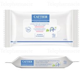 CATTIER Lingettes nettoyantes x50