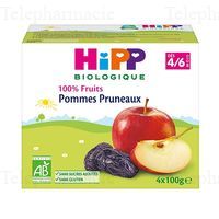 HIPP COMP POMMES PRUNEAUX 4/6M 4X100GR