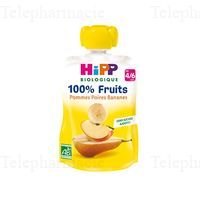 HIPP GOURDE POMMES POIRES BANANES 4/6M 90GR