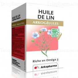 ARKOPHARMA Arkog&eacute;lules huile de lin boite de 45 g&eacute;lules