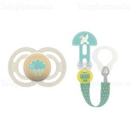 MAM Kit sucette & attache-sucette +6 mois anatomique silicone