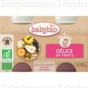 BABYBIO Fruits - Petits pots D&eacute;lice des vergers de France d&egrave;s 6 mois 2x130g