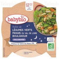 BABYBIO Repas du Soir - Petit plat L&eacute;gumes verts, panais, boulghour 230g d&egrave;s 12 mois