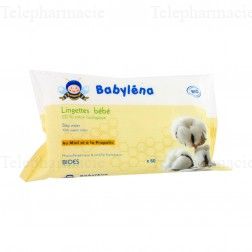 BABYL&Eacute;NA Lingettes b&eacute;b&eacute; 100% coton bio x 60