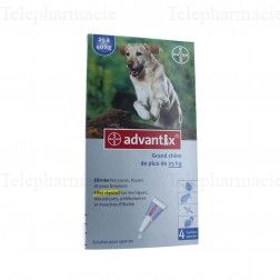 ADVANTIX grand chien 25-40KG 4 pipettes