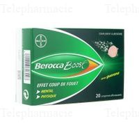 BEROCCA boost effervescent sans sucre Bo&icirc;te de 20 comprim&eacute;s- 2&euro; r&eacute;duction