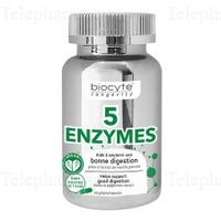 BIOCYTE 5 enzymes digestives 60 g&eacute;lules
