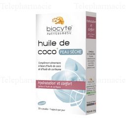BIOCYTE Peau - Huile de coco peau s&egrave;che 30 capsules