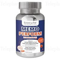 BIOCYTE Longevity memo perform &eacute;tudiants 60 g&eacute;lules