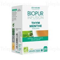 BIOPUR Infusion thym menthe bio x 20 sachets