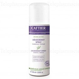 CATTIER Brume Active d&eacute;odorant spray bio 100ml