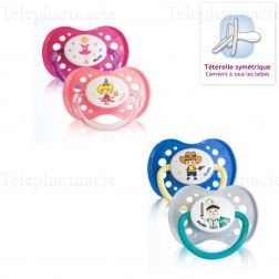 DODIE Duo Sucettes +18 mois anatomiques silicone gar&ccedil;on REF A8 Cowboy et Chevalier