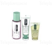 CLINIQUE Kit D&eacute;couverte Basic 3 Temps - Peaux Mixtes &agrave; Grasses