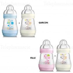 MAM Easy Start Anti-Colique biberon d&eacute;bit 1 160ml Duo rose & blanc