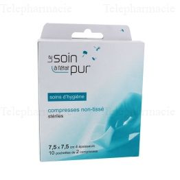M&eacute;dical Compresses Non Tiss&eacute; St&eacute;riles 4 plis 7,5cm x 7,5cm 10 unit&eacute;s
