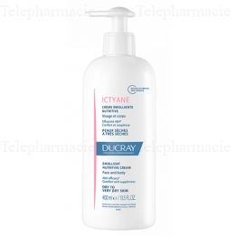 DUCRAY Ictyane Cr&egrave;me &Eacute;molliente Nutritive Visage et Corps 400 ml
