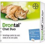 DRONTAL chat Vermifuge contre les vers ronds et les vers plats 2 Comprim&eacute;s