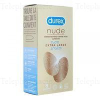 DUREX Nude Extra Large 8 Pr&eacute;servatifs