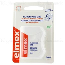 ELMEX Fil dentaire cir&eacute; go&ucirc;t menthe 50m