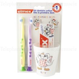 ELMEX kit dentaire enfant d&eacute;s la premi&egrave;re dent