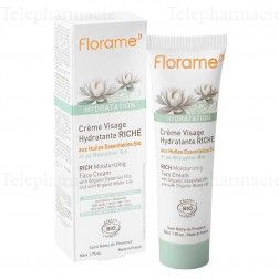 FLORAME Hydratation cr&egrave;me visage hydratante riche bio tube 50ml