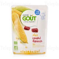 Go&ucirc;t Plat Ma&iuml;s Canard Fermier d&egrave;s 8m 190g