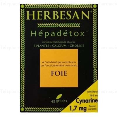 HERBESAN H&eacute;pad&eacute;tox 45 g&eacute;lules