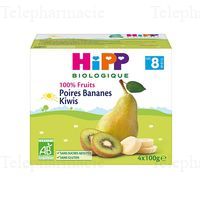 HIPP COMP POIRES BANANES KIWIS 6M 4X100GR