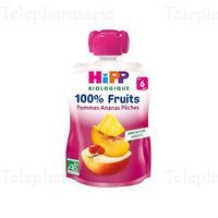 HIPP GOURDE POMMES ANANAS PECHES 6M 90GR