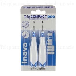 INAVA Brossettes trio compact taille unique 0.8mm &eacute;troits pack de 2