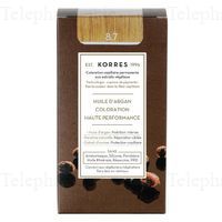 KORRES Coloration Permanente - Huile d'argan coloration haute performance Blond clair marron 8.7