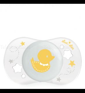 Sucette Silicone Canard Jaune 0-2m