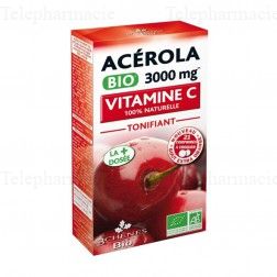LES 3 CH&Ecirc;NES Acerola bio 3000 21 comprim&eacute;s