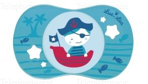 LUC ET LEA Sucette silicone sym&eacute;trique 6m+ Pirate