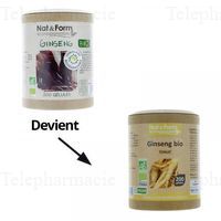 NAT & FORM Ecoresponsable - Ginseng Bio 200 g&eacute;lules