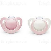 NUK Sucettes Genius lot de 2 fille physio plus 6-18 mois