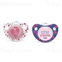 NUK Trendline lot de 2 sucettes fille physio 18 - 36 mois