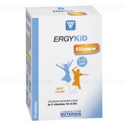 NUTERGIA Ergykid Vitamin' bo&icirc;te 14 sachets go&ucirc;t orange