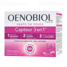 OENOBIOL Perte de poids Capteur 3 en 1 + 60 g&eacute;lules