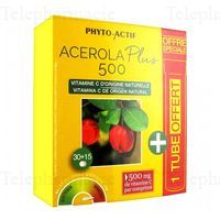 PHYTOACTIF Acerola plus 500 + un tube OFFERT 45 comprim&eacute;s