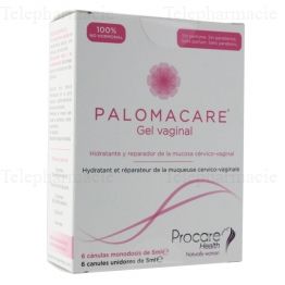 PALOMACARE Gel vaginal hydratant et r&eacute;parateur canules unidoses x 6