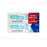CLINO MYN Dentifrice pour les fumeurs menthe forte lot de 2 tubes 75ml