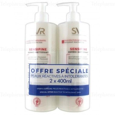 SVR Sensifine dermo-nettoyant/d&eacute;maquillant OFFRE SPECIALE flacon pompe 400 ml x 2