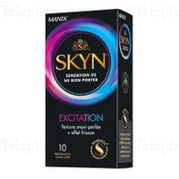 MANIX SKYN Pr&eacute;servatifs Excitation x10
