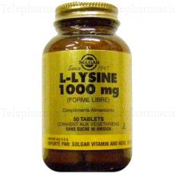 SOLGAR L lysine 1000 mg 50 comprim&eacute;s