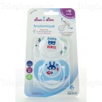 LUC ET LEA 2 Sucettes Silicone Anatomiques +18 mois