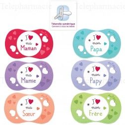 Sucette symetrique silicone j'aime 6 mois et plus
