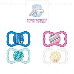 Sucettes anatomiques en silicone collection air 6 mois et plus x2