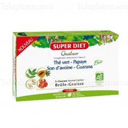 SUPERDIET Quatuor brule graisse bio 20 ampoules de 15ml Bo&icirc;te de 20 ampoules