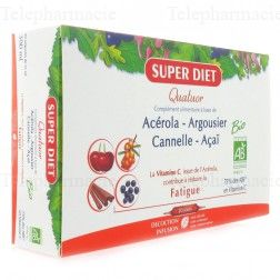 SUPERDIET Quatuor tonus et energie bio 20 ampoules